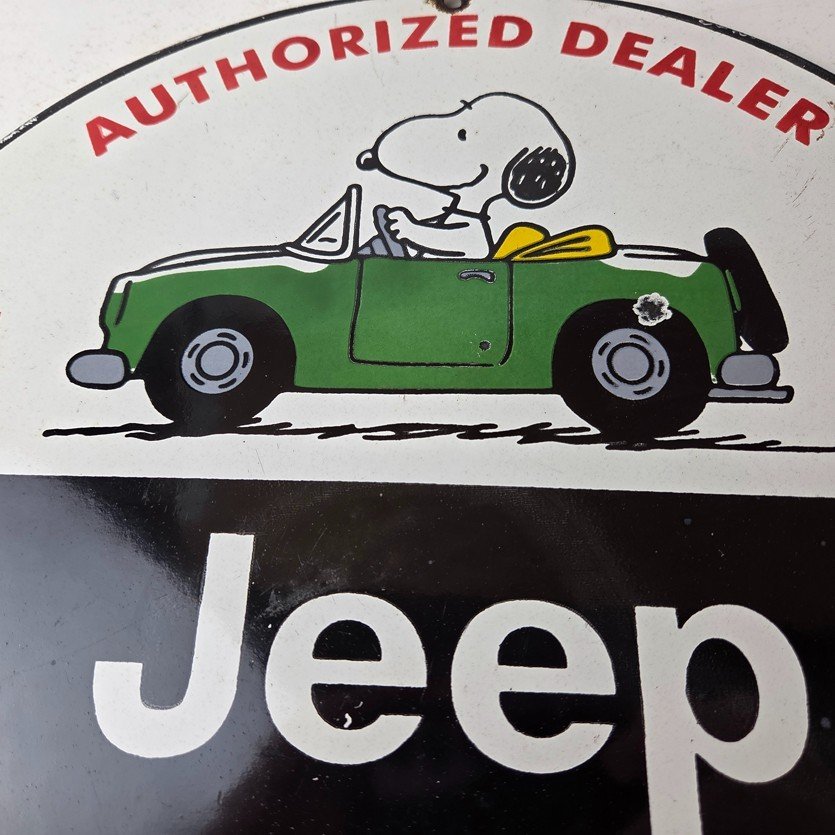 Vintage Jeep Sign - Snoopy Off Road Gas Pump Service Porcelain Sign - Image 3