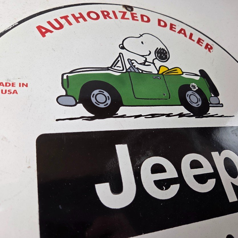 Vintage Jeep Sign - Snoopy Off Road Gas Pump Service Porcelain Sign - Image 5