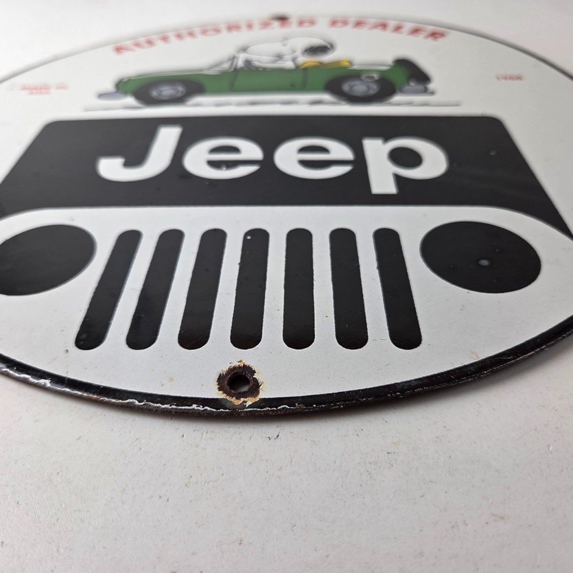Vintage Jeep Sign - Snoopy Off Road Gas Pump Service Porcelain Sign - Image 10