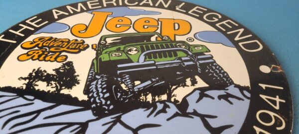 Vintage Jeep Vehicles Sign American Legend 4WD Ride Gas Pump Porcelain Sign 305786630302 11