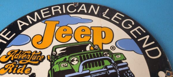 Vintage Jeep Vehicles Sign American Legend 4WD Ride Gas Pump Porcelain Sign 305786630302 12