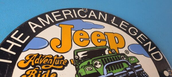 Vintage Jeep Vehicles Sign American Legend 4WD Ride Gas Pump Porcelain Sign 305786630302 4