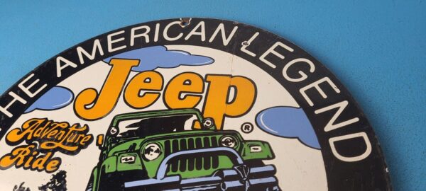 Vintage Jeep Vehicles Sign American Legend 4WD Ride Gas Pump Porcelain Sign 305786630302 7