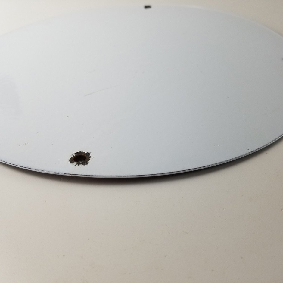 Vintage Johnson Gasoline Sign - Time Tells Gas Motor Oil Pump Porcelain Sign - Image 15