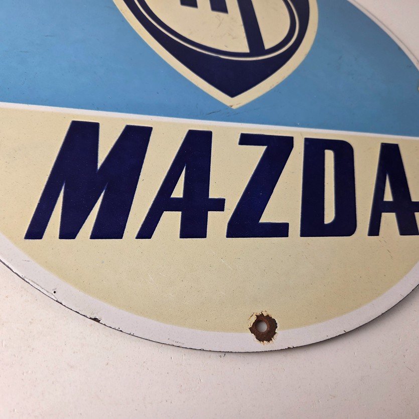 Vintage Mazda Porcelain Sign - Automobiles Mechanic Repair Shop Gas Pump Sign - Image 11