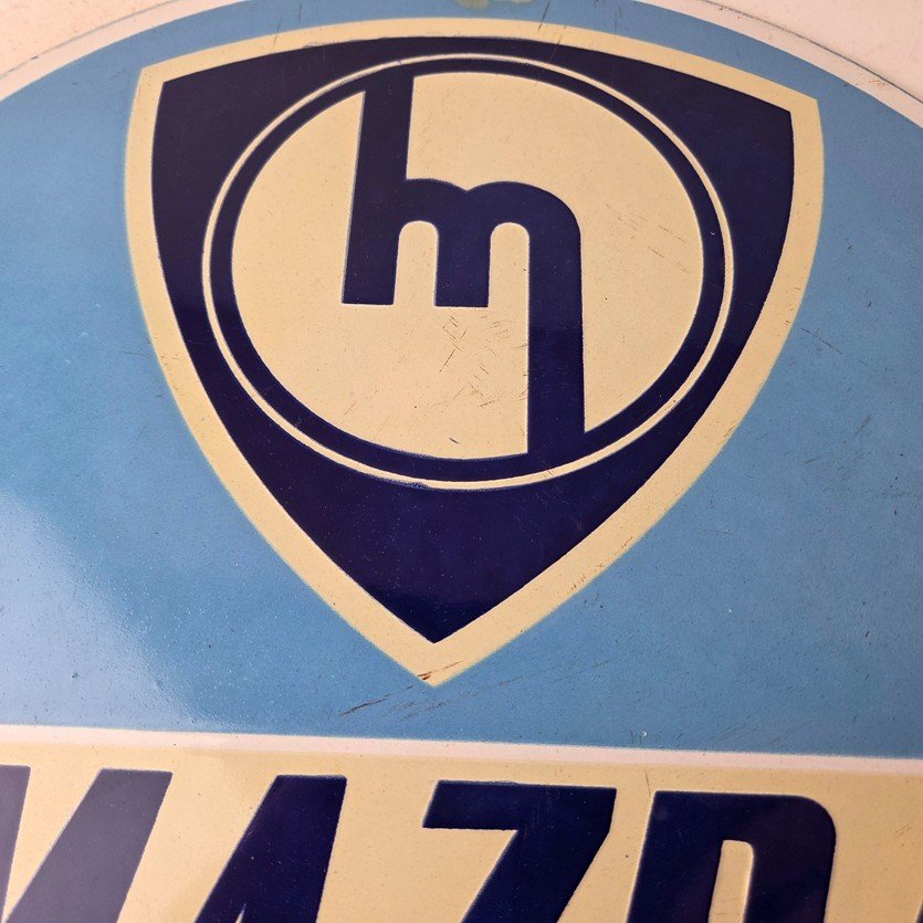 Vintage Mazda Porcelain Sign - Automobiles Mechanic Repair Shop Gas Pump Sign - Image 3