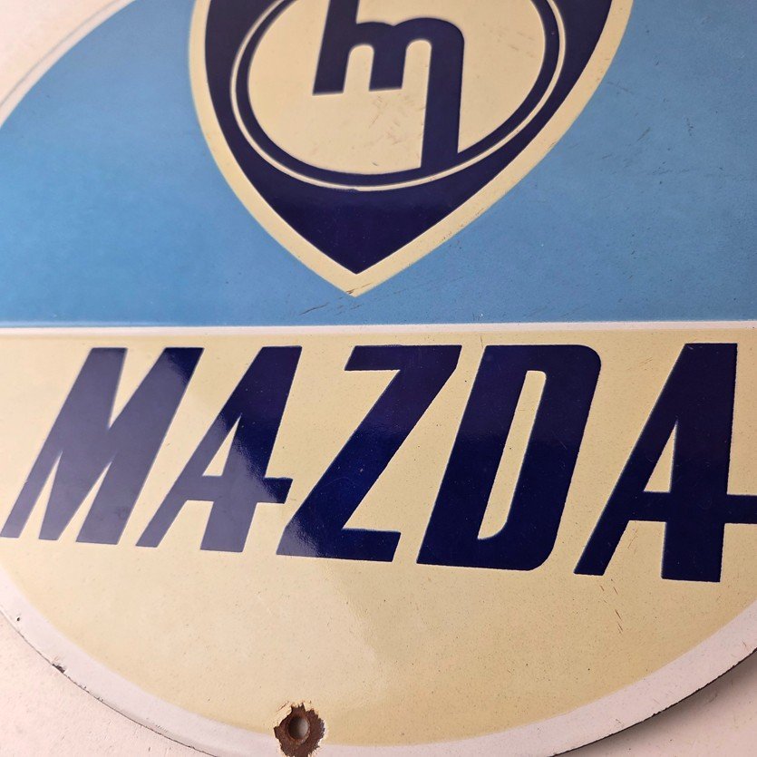 Vintage Mazda Porcelain Sign - Automobiles Mechanic Repair Shop Gas Pump Sign - Image 4