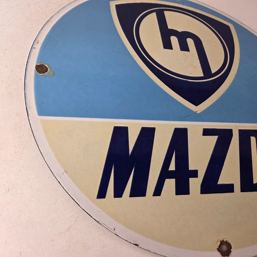 Vintage Mazda Porcelain Sign - Automobiles Mechanic Repair Shop Gas Pump Sign - Image 6