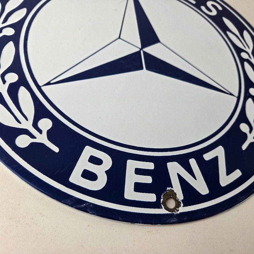 Vintage Mercedes Benz Sign - Porcelain Auto Shop Garage Gas Pump Plate Sign - Image 11