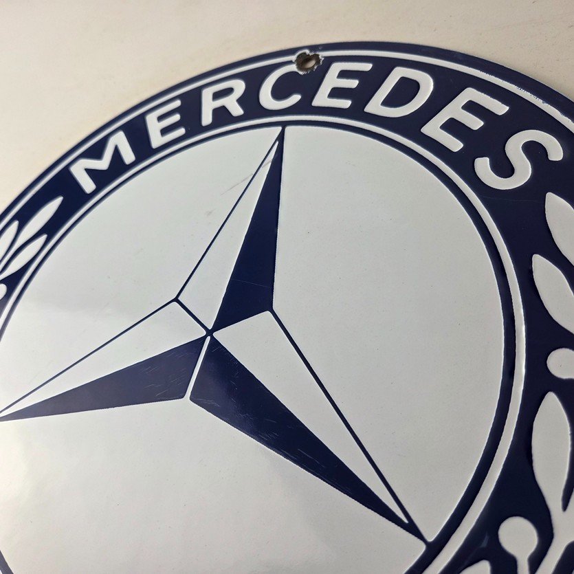 Vintage Mercedes Benz Sign - Porcelain Auto Shop Garage Gas Pump Plate Sign - Image 12
