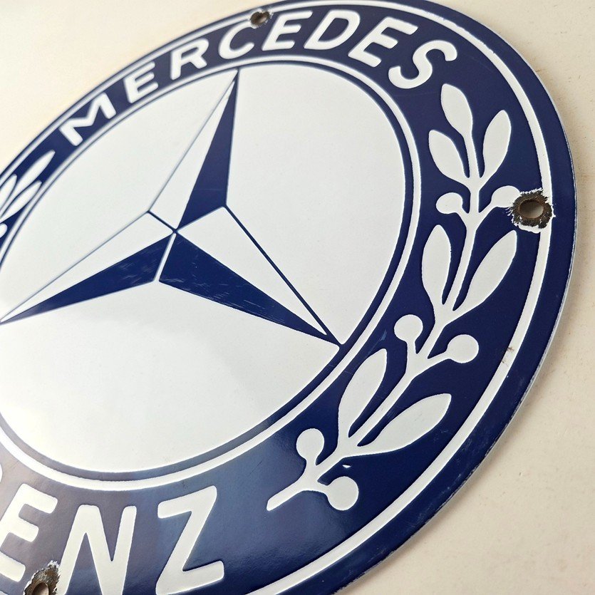 Vintage Mercedes Benz Sign - Porcelain Auto Shop Garage Gas Pump Plate Sign - Image 13