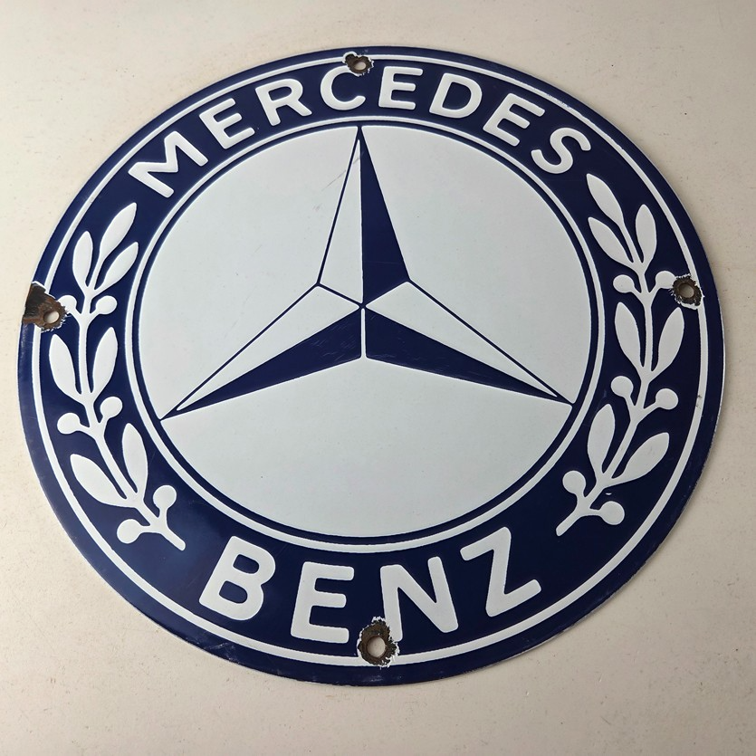 Vintage Mercedes Benz Sign - Porcelain Auto Shop Garage Gas Pump Plate Sign - Image 15