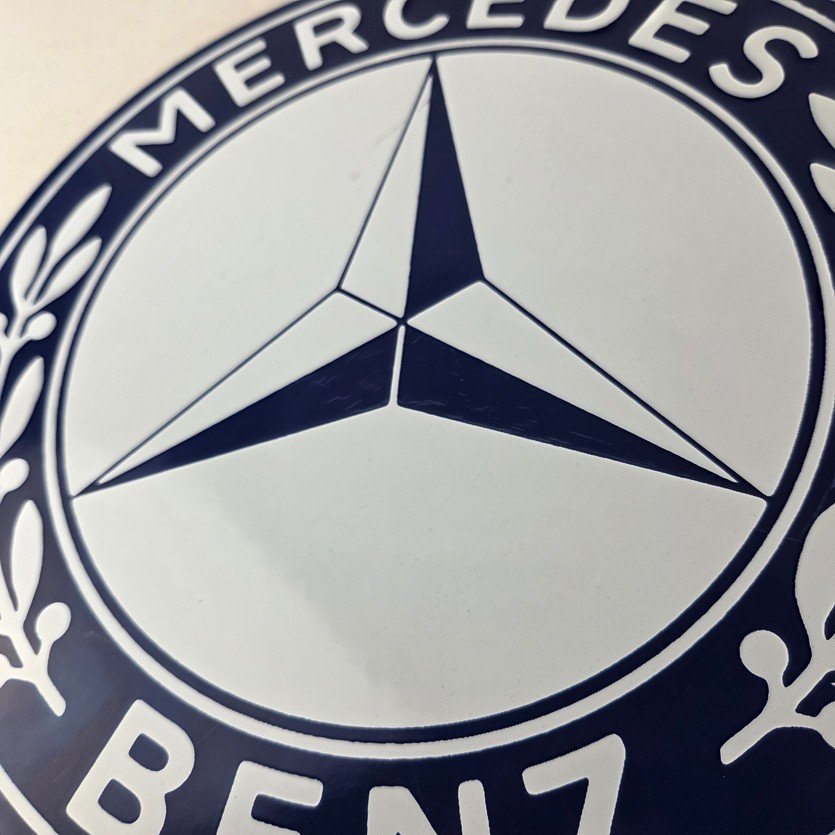 Vintage Mercedes Benz Sign - Porcelain Auto Shop Garage Gas Pump Plate Sign - Image 4