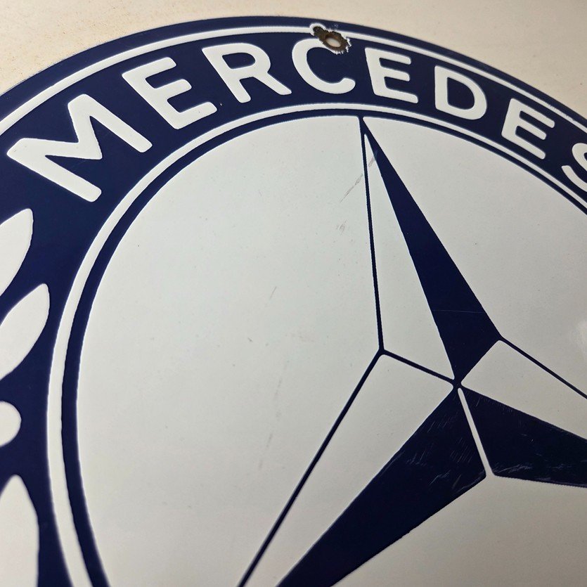 Vintage Mercedes Benz Sign - Porcelain Auto Shop Garage Gas Pump Plate Sign - Image 5