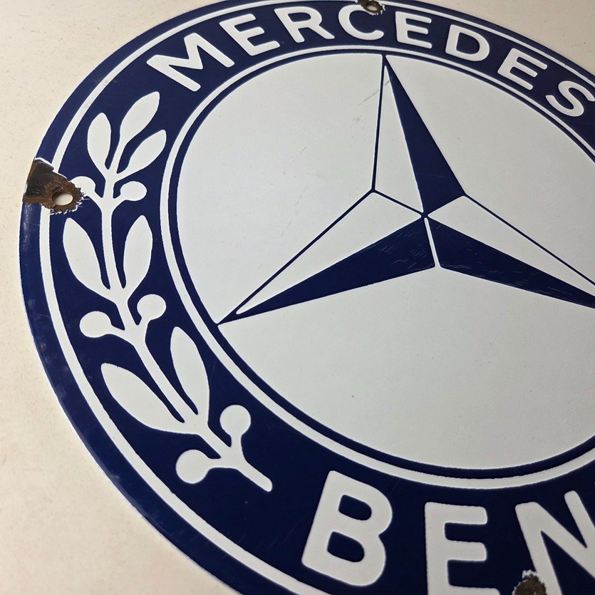 Vintage Mercedes Benz Sign - Porcelain Auto Shop Garage Gas Pump Plate Sign - Image 6