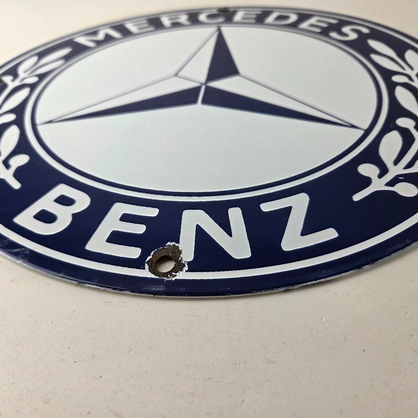 Vintage Mercedes Benz Sign - Porcelain Auto Shop Garage Gas Pump Plate Sign - Image 10