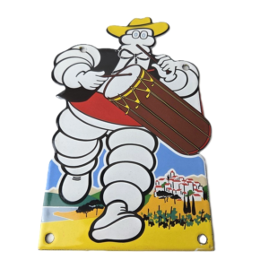 Vintage Michelin Tires Sign - Gas Pump Plate Garage Service Porcelain Ad Sign