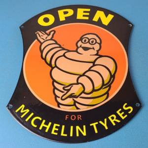 Vintage Michelin Tires Sign - Large Gas Auto Motorcycle Service Sign