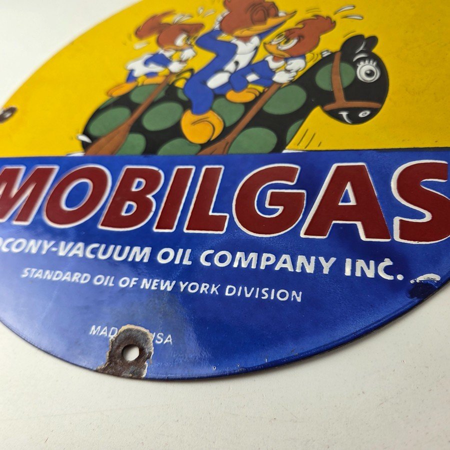 Vintage Mobil Gasoline Sign - Mobilgas Socony Gas Pump Plate Porcelain Sign - Image 11