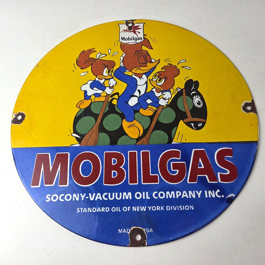 Vintage Mobil Gasoline Sign - Mobilgas Socony Gas Pump Plate Porcelain Sign - Image 15