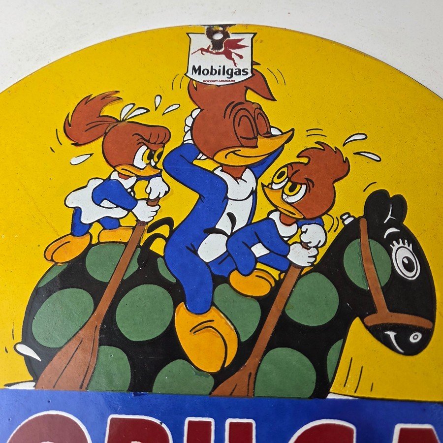 Vintage Mobil Gasoline Sign - Mobilgas Socony Gas Pump Plate Porcelain Sign - Image 3