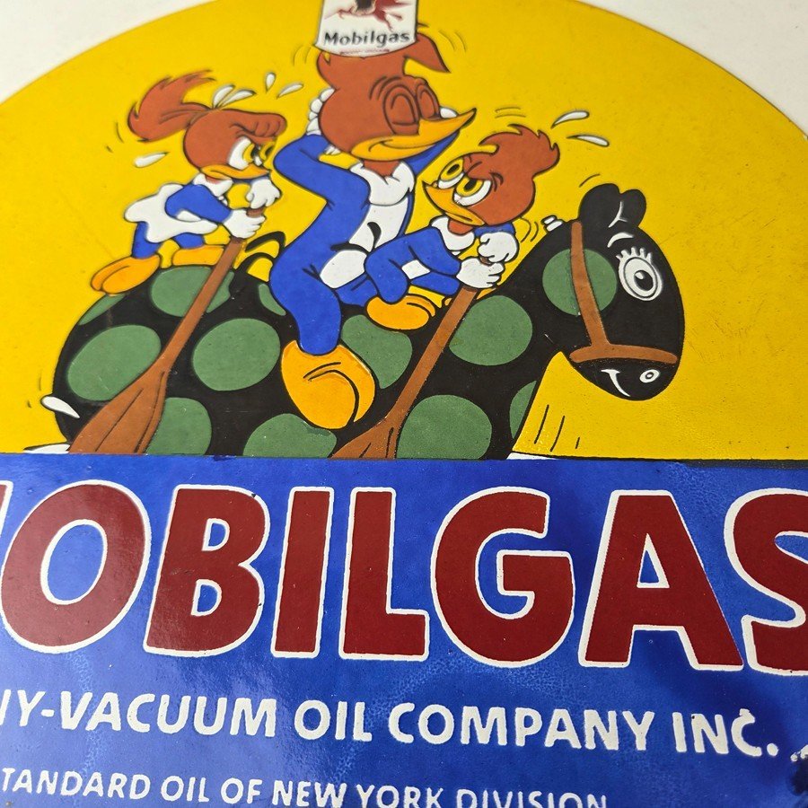 Vintage Mobil Gasoline Sign - Mobilgas Socony Gas Pump Plate Porcelain Sign - Image 4