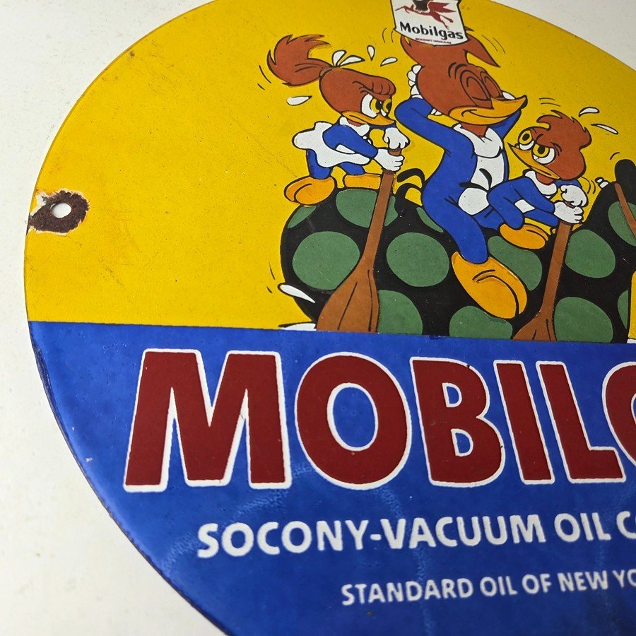 Vintage Mobil Gasoline Sign - Mobilgas Socony Gas Pump Plate Porcelain Sign - Image 6