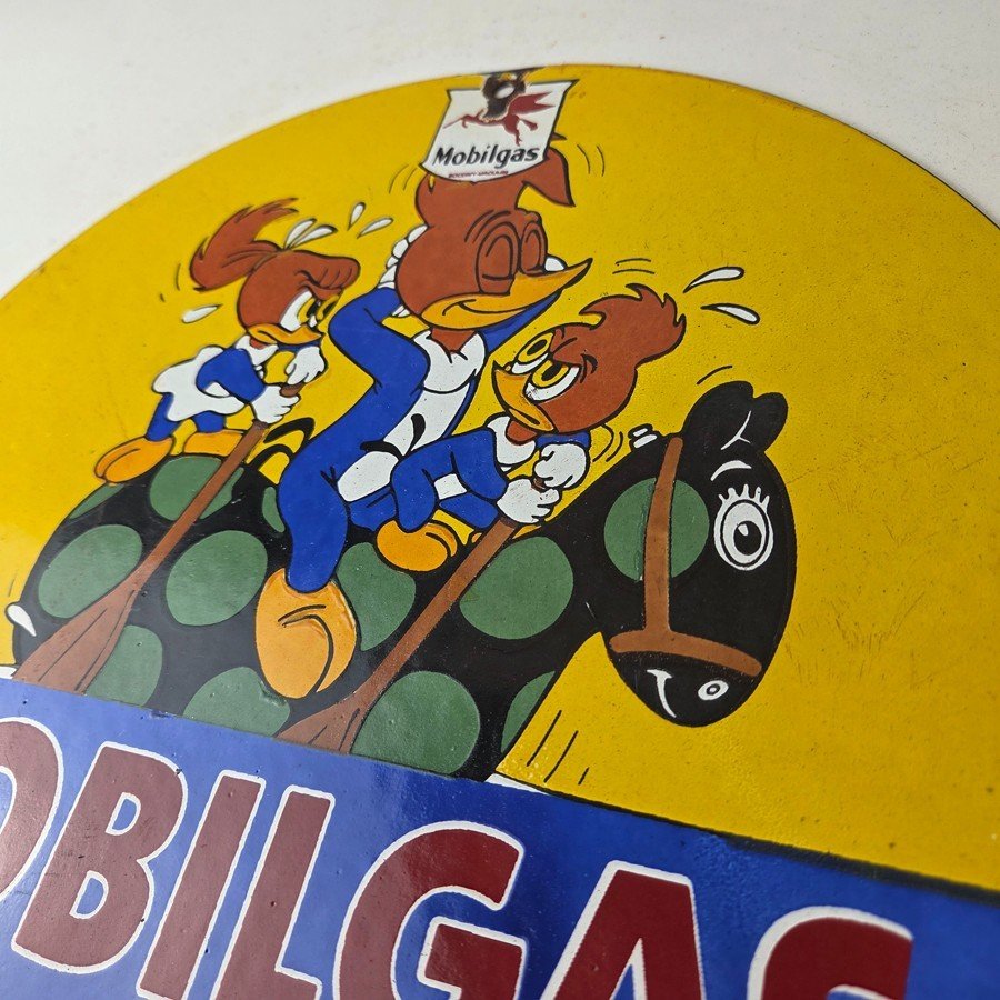 Vintage Mobil Gasoline Sign - Mobilgas Socony Gas Pump Plate Porcelain Sign - Image 9