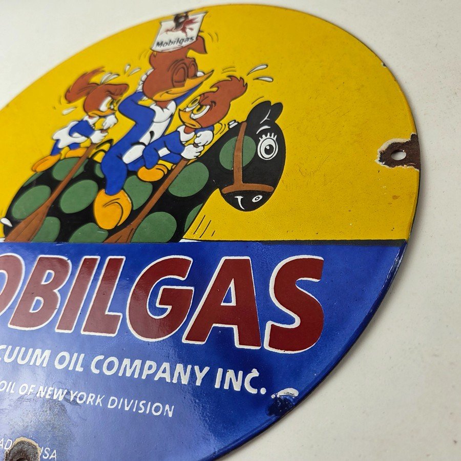 Vintage Mobil Gasoline Sign - Mobilgas Socony Gas Pump Plate Porcelain Sign - Image 10
