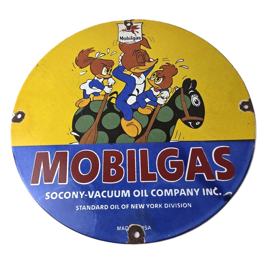 Vintage Mobil Gasoline Sign - Mobilgas Socony Gas Pump Plate Porcelain Sign