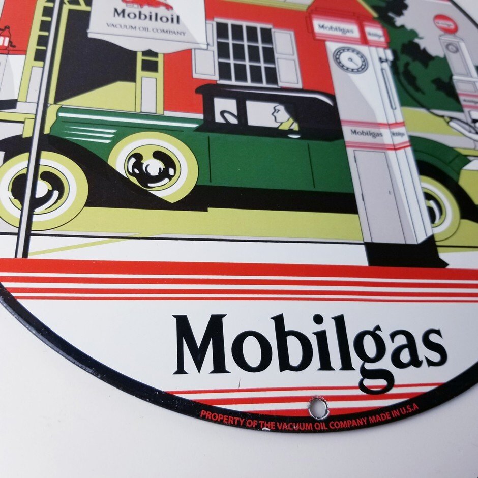 Vintage Mobilgas Sign - Gargoyle Mobil Filling Station Porcelain Gas Pump Sign - Image 7