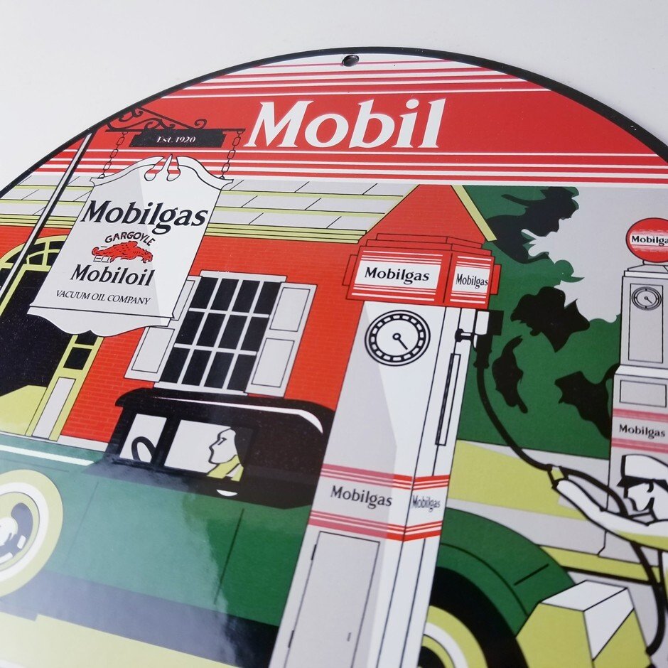 Vintage Mobilgas Sign - Gargoyle Mobil Filling Station Porcelain Gas Pump Sign - Image 8