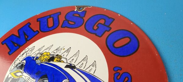 Vintage Musgo Gasoline Sign Gas Oil Pump Service Station Porcelain Sign 305697715172 7