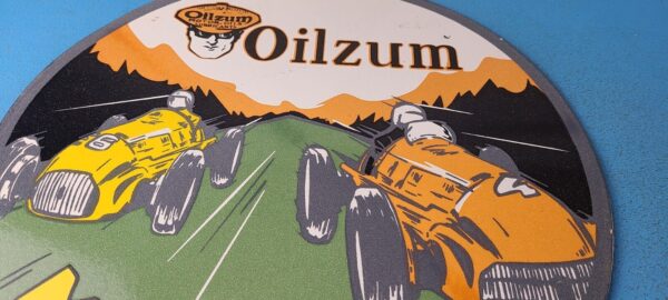 Vintage Oilzum Motor Oil Sign Porcelain Gas Sign Gasoline Pump Racing Sign 305370477522 11