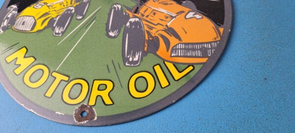 Vintage Oilzum Motor Oil Sign Porcelain Gas Sign Gasoline Pump Racing Sign 305370477522 9