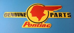 Vintage Pontiac Automobiles Sign Automobilia Man Cave Porcelain Gas Pump Sign 305863586422