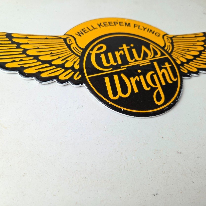 Vintage Porcelain Airplane Propeller Sign - Curtiss Gas Service Porcelain Sign - Image 11