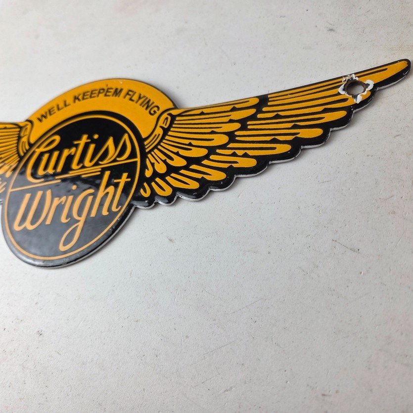 Vintage Porcelain Airplane Propeller Sign - Curtiss Gas Service Porcelain Sign - Image 13