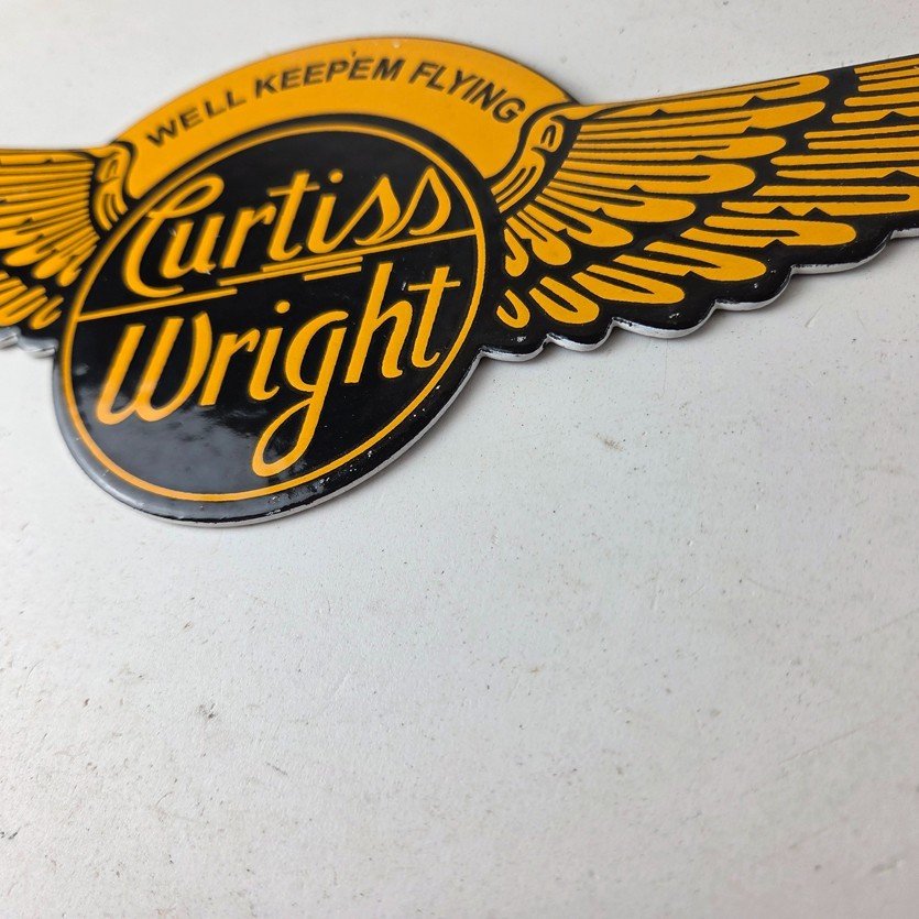 Vintage Porcelain Airplane Propeller Sign - Curtiss Gas Service Porcelain Sign - Image 14