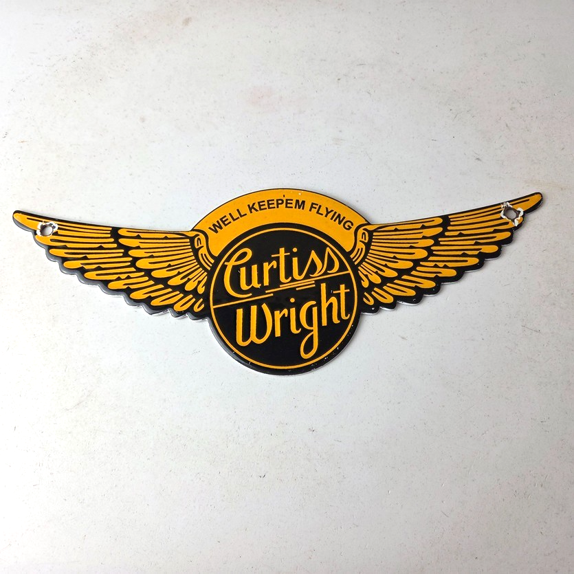 Vintage Porcelain Airplane Propeller Sign - Curtiss Gas Service Porcelain Sign - Image 15