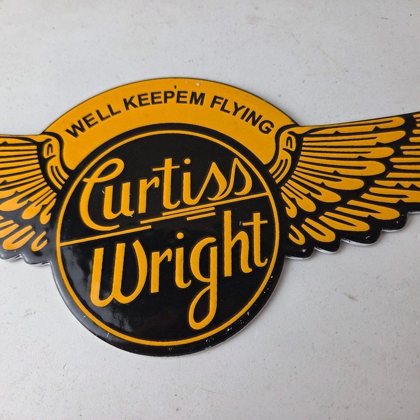 Vintage Porcelain Airplane Propeller Sign - Curtiss Gas Service Porcelain Sign - Image 3