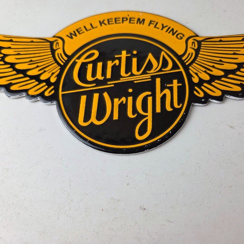 Vintage Porcelain Airplane Propeller Sign - Curtiss Gas Service Porcelain Sign - Image 4