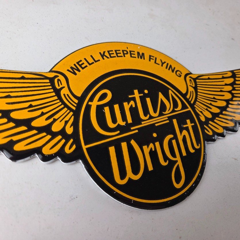 Vintage Porcelain Airplane Propeller Sign - Curtiss Gas Service Porcelain Sign - Image 5