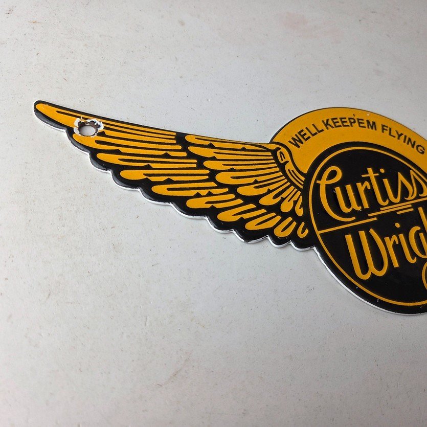 Vintage Porcelain Airplane Propeller Sign - Curtiss Gas Service Porcelain Sign - Image 6