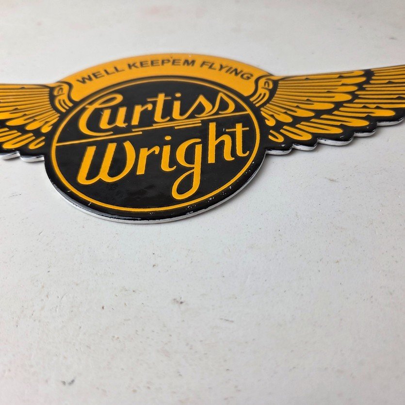 Vintage Porcelain Airplane Propeller Sign - Curtiss Gas Service Porcelain Sign - Image 10