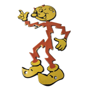 Vintage Porcelain Sign - Electric Company Mascot Gas Pump Sales Sign