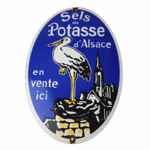 Vintage Potasse d' Alsace  Sign - Gas Pump Plate Porcelain Sign