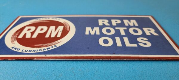 Vintage RPM Motor Oil Sign Gas Service Station Pump Porcelain Sign 305769112002 10