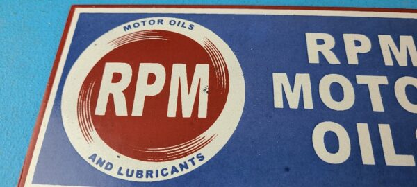 Vintage RPM Motor Oil Sign Gas Service Station Pump Porcelain Sign 305769112002 2