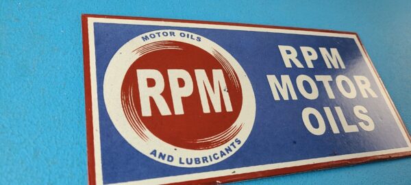 Vintage RPM Motor Oil Sign Gas Service Station Pump Porcelain Sign 305769112002 4